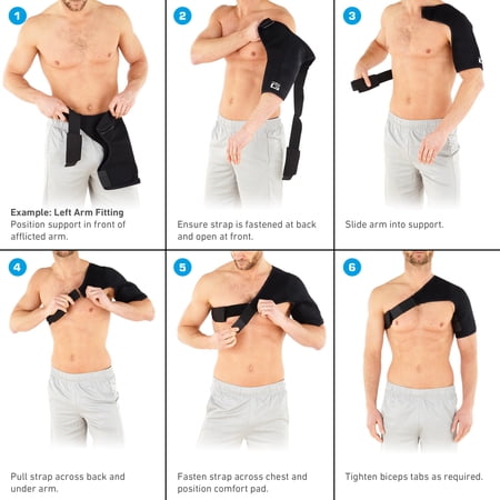 NEO G EASY-FIT ADJUSTABLE NEOPRENE SHOULDER SUPPORT BRACE, ONE SIZE FSA/HSA ELIGIBLE