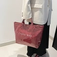 thumbnail image 6 of Soft Glossy PVC Tote Bag for Women, Red, Lightweight Large Handbag for Daily Shopping Commute, 6 of 7