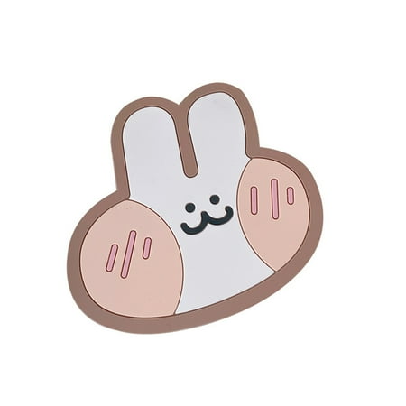 

Wanwan Cup Pad Anti-slip Anti-scald Silicone Cute Rabbit Beverage Drinking Cup Coaster Kitchen Accessories