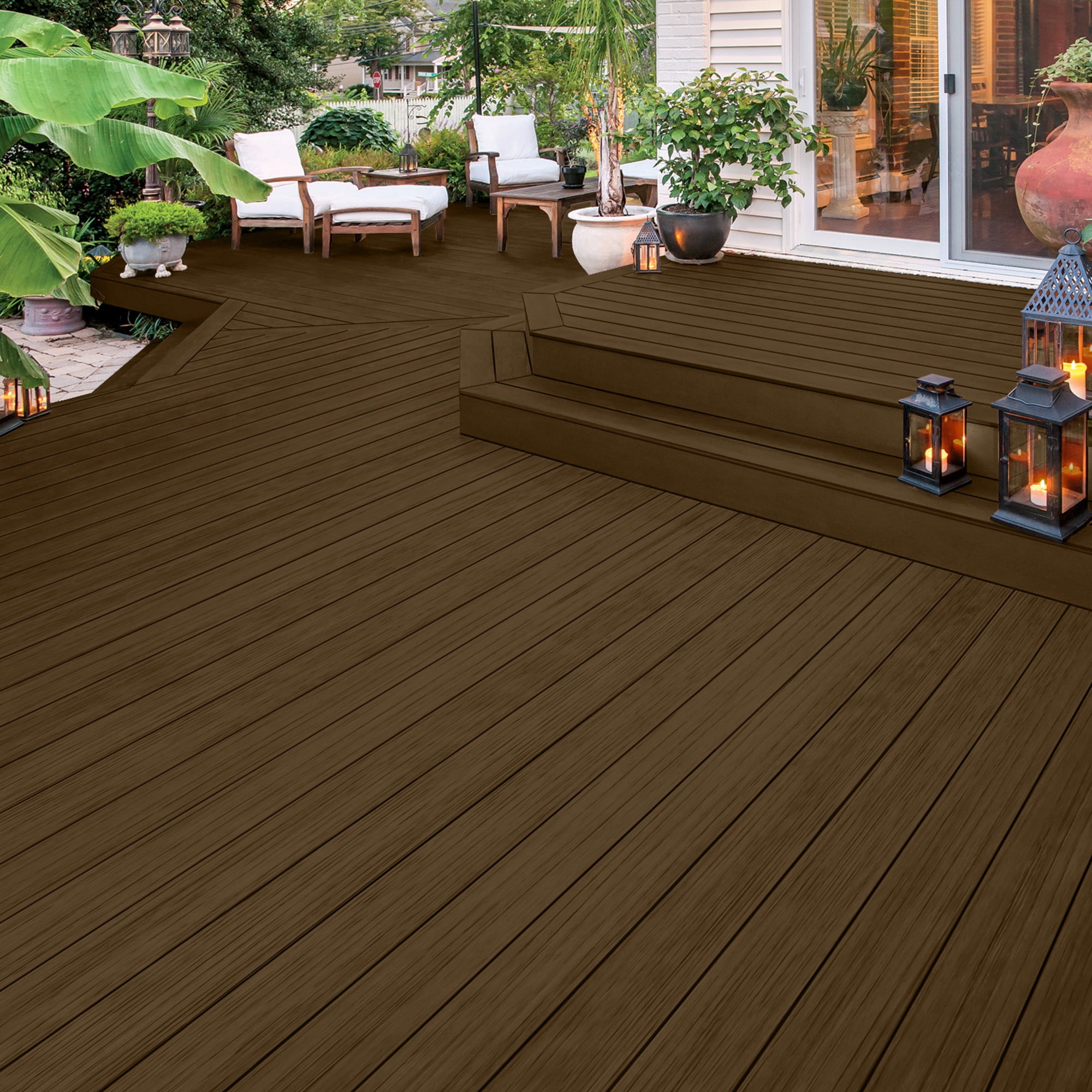 Olympic Elite 1 Gallon ST-2015 Espresso Semi-Transparent Exterior Stain and Sealer in One Low VOC