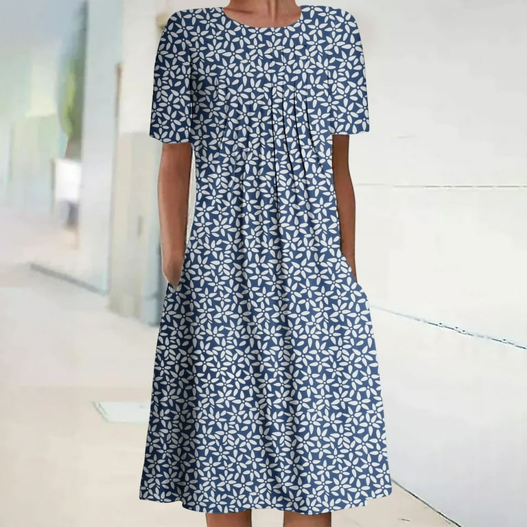 bohemian knee length dress Women's Knee Length Dress Sundress T Shirt Dress Tee Dress A Line Dress Vacation Casual Boho