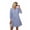Bright Blue, variant on Women's 3/4 Sleeve Gingham V-Neck Button Down Tiered Ruffle Shirt Dress with Pockets, XS-2XL