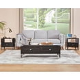 thumbnail image 7 of YPDCHB Industrial Coffee Table with 2 Large Drawers   Center Table with Rear Hidden Shelvings for Living Room  Rustic Rectangle Cocktail Table  Light Gray, 7 of 7