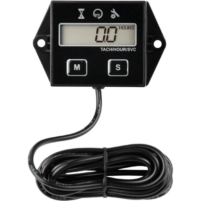 Digital Hour Meter Tachometer, Maintenance Reminder, User Shutdown, Use for ZTR Lawn Mower Tractor Generator Marine