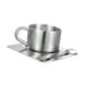 thumbnail image 5 of Juego de tazas de café de acero inoxidable, plato para servir, taza de té reutilizable, aislante para cafetería, restaurante, cocina, hogar, viajes., 5 of 8