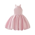 thumbnail image 4 of WEIGFI Child Toddler Girls Dress Wedding Puff Tutu Ball Gown Formal Dressy Bowknot Elegant Solid Color Halter Neck Strapless Performance Graduation Dresses Soft Photo Sundress,Pink,6-7 Years, 4 of 9