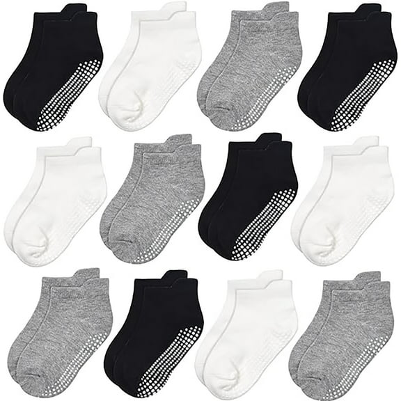 VOMARHUG Baby Non Slip Grip Ankle Socks with Anti Skid Grippers Boys Girls Low Cut for Infants Toddlers Kids