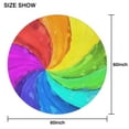 thumbnail image 6 of Rainbow Tie Dye Spiral Pattern Round Tablecloth 60"x60",Wrinkle Wipeable Table Cloth for Kitchen Dining Room Picnic Patio Party, 6 of 6