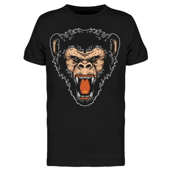 Angry Monkey Head T-Shirt Men -Image by Shutterstock, Male x-Large