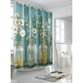 thumbnail image 3 of Fsddascl Daisy Flower Shower Curtain Set - 72" x 78" Washable Bathtub Curtain with 12 Hooks, Vintage Floral Oil Painting Modern Wood Waterproof Fabric Stall Shower Curtains for Bathroom/Bathtub, 3 of 6