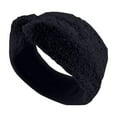 thumbnail image 4 of Women's Faux Fur Headband with Knot Design, Winter Warm Ear Warmer Headband, Soft Stretchable Head Wrap, Wide Knit Headband, Cold Weather Hair Accessory, Fashion Winter Headband - Black, 4 of 8