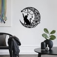 thumbnail image 3 of Gatos Negros Luna Metal Arte de la Pared Decoración Arte de la Pared de Hierro Escultura Hueca Negra Decoración Colgante Decoración de Pared de de Metal Rústico, 3 of 6
