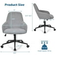 thumbnail image 3 of Giantex Chaise de Bureau Rembourrée, Chaise de Détente à Hauteur Réglable avec Housse en Tissu de Lin et Dossier Ergonomique à Bascule, Fauteuil de Coiffeuse Pivotant à Roulettes, 3 of 6