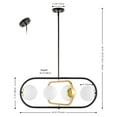 thumbnail image 3 of SAFAVIEH Urbana 4-Light LED Black Iron Pendant Light with White Shade, 3 of 8
