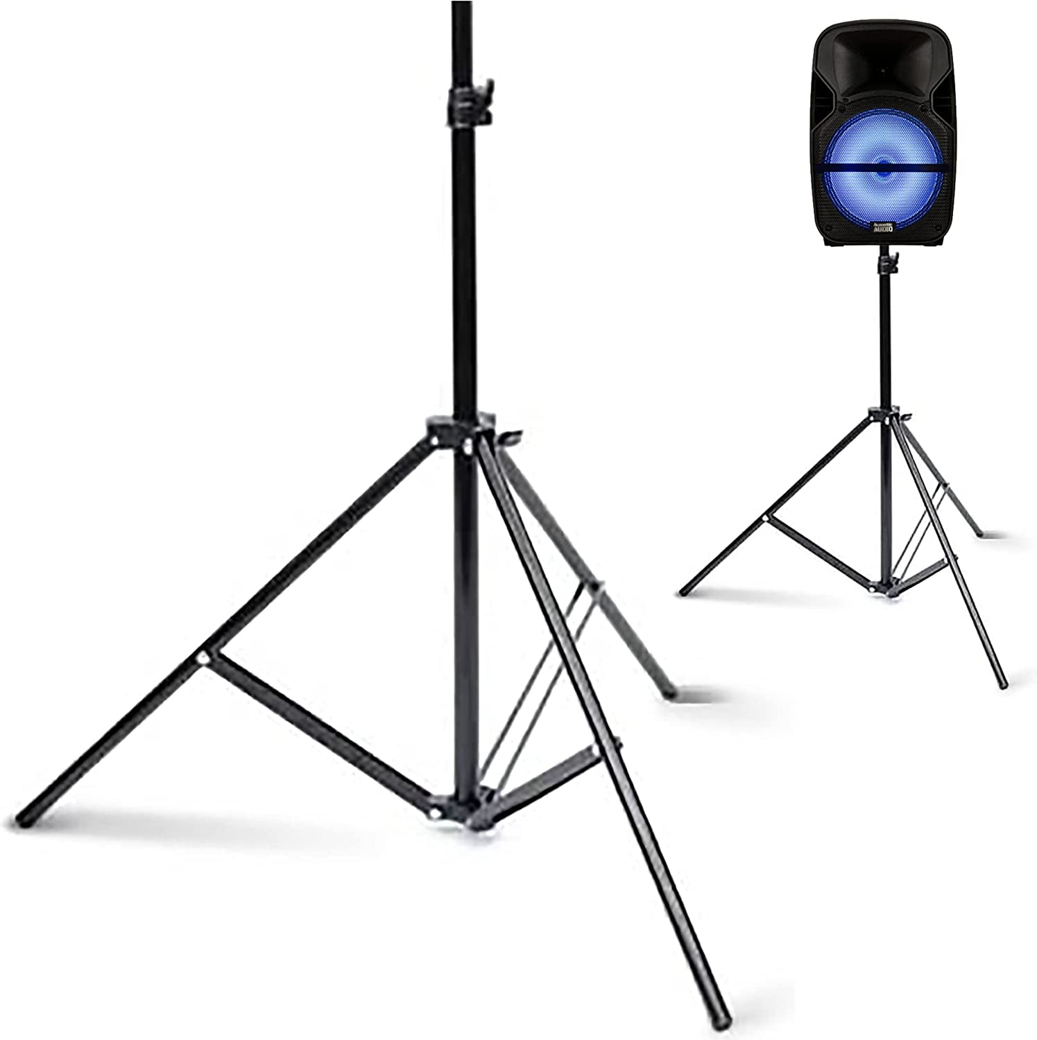Skywin 1 Pack Tripod Speaker Stands for Large Speakers, Speaker on Stand with Bluetooth and