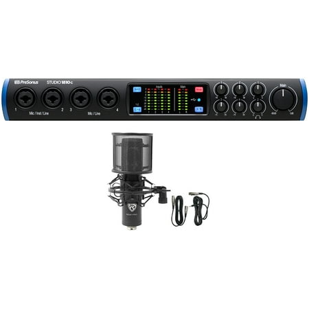 Presonus STUDIO 1810C 18x8 USB-C Audio Recording Interface + RCM PRO Microphone
