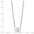 thumbnail image 5 of Sterling Silver Rhod-plated Mother of Pearl Heart 16in w/1in ext Necklace 16 Inches, 5 of 5