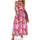 thumbnail image 1 of Vestido sin mangas con flores tropicales de color rosa brillante y blanco para el verano, ropa femenina, vestidos de novia para mujer, 1 of 7