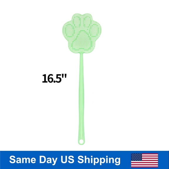 Active Mind Ltd Fly Swatter, Strong Flexible Plastic Racket with Long Handle (16.5") for Indoor/Outdoor Use - Green