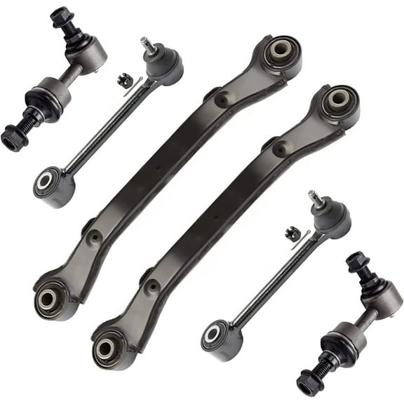 Detroit Axle - FWD Rear Control Arms Kit for Hyundai Santa Fe XL, 4 Lower Forward and Upper Rearward Control Arms with Ball Joints 2 Sway Bar Links Replacement