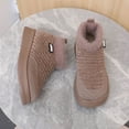 thumbnail image 5 of Women's Fleece Lined Ankle Boots Winter Warm Platform Cotton Shoes Breathable Plush Non Slip Walking Shoes Brown Size 6.5, 5 of 8