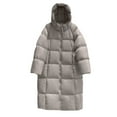 thumbnail image 4 of ChaoLingNeng Long Puffer Jacket, Womens Winter Long Puffer Coats Thicken Warm Quilted Jacket Mid-Length with Side Zipper and Hood Outerwear, 4 of 4