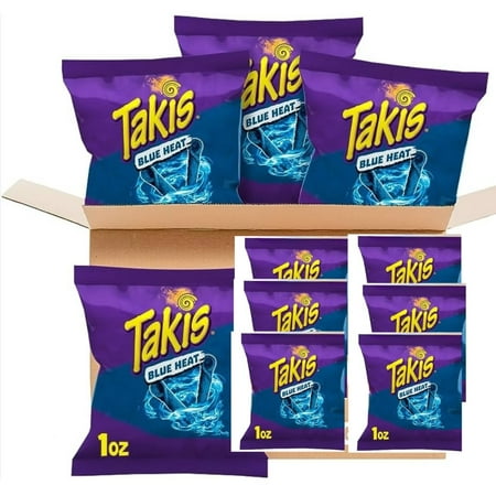 ( best by Apr 14 2025) Takis Rolls Spicy Blue Heat Hot Chili Pepper Tortilla Chips (1oz Bag)(40Pack) (Blue Heat)