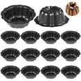 thumbnail image 1 of 16 Uds Mini moldes para pasteles, moldes para pasteles estriados antiadherentes, moldes para hornear en horno de acero al carbono, moldes para pasteles para magdalenas, muffins y brownies, 1 of 6