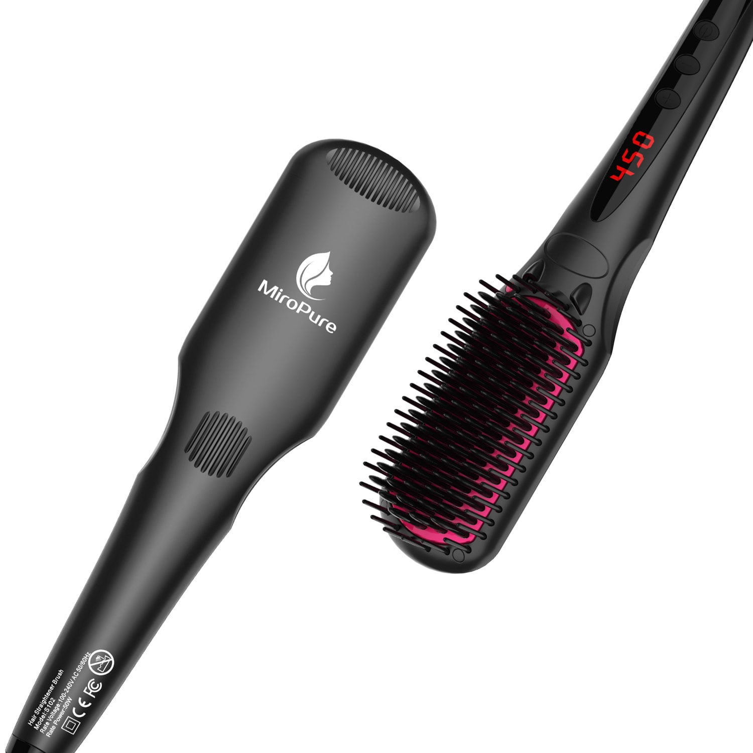 MiroPure S102 MCH Heating Dual Ionic Straightener Heat Brush Hair Tool -  