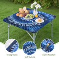 thumbnail image 4 of Colorful Tie Dye Pattern Square Fitted Tablecloth with Elastic Edge,Square Table Cover,Washable Elastic Table Cover for Home Kitchen Party Decor 36"x36", 4 of 6