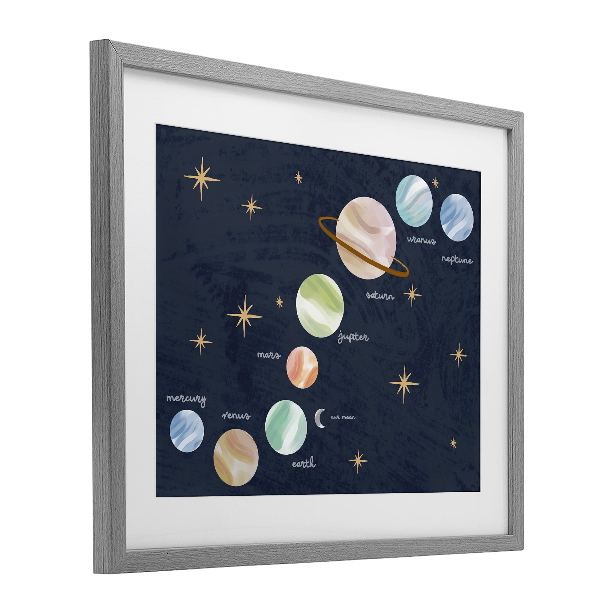Stupell Industries Educational Space System Gray Framed Print Under Glass, design by Lil' Rue