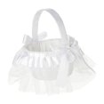thumbnail image 1 of Cesta de boda, cesta de flores para niña, cesta de almacenamiento ligera decorada con lazos, accesorio decorativo de boda para tiendas, patio y, 1 of 9