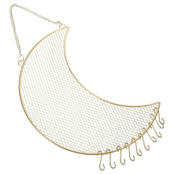 Soimiss Moon Jewelry Hanger Wall Jewelry Organizer Golden Metal 1Pack