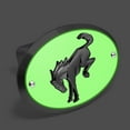thumbnail image 2 of iPick Image for Ford new Bronco 3D Black Logo Night Glow Luminescent Oval Billet Aluminum 2 inch Tow Hitch Cover, Official Licensed, 2 of 6
