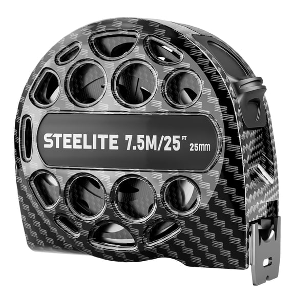 Tape Measure 25'FT Stainless Steel Waterproof & Rustproof Retractable Measuring Tape with Hollow Design Carbon Fiber