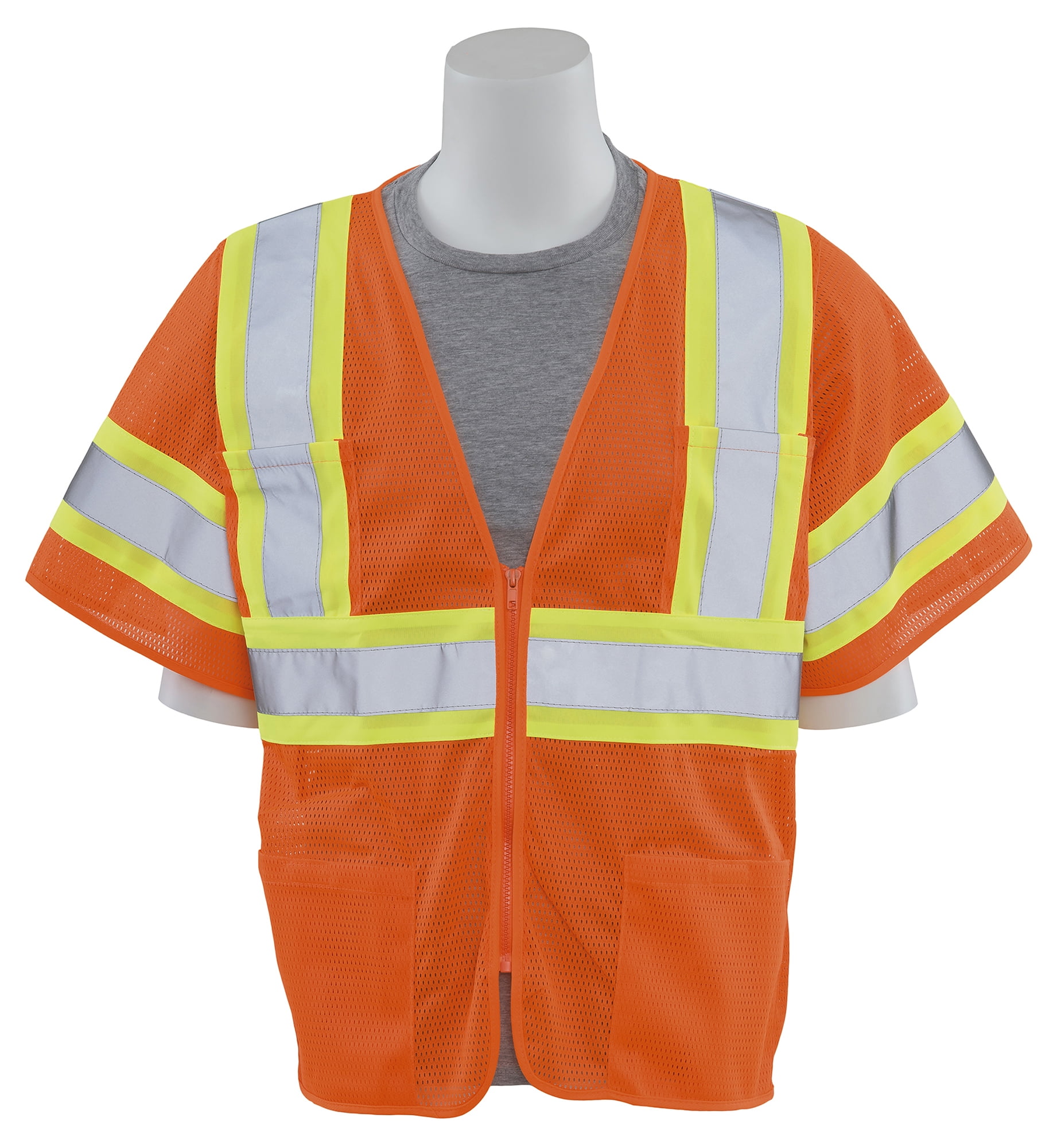 erb safety s683p ansi class 3 vest mesh zipper
