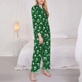 thumbnail image 3 of Fuzoiu Happy St. Patrick's Day Print Women's Long-Sleeved Pajama,Lounge Button Down Nightwear,Womens Notch Collar Pajama Set-Medium, 3 of 7