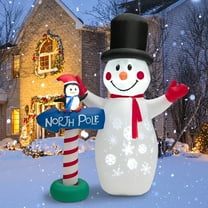 Gymax 6FT Inflatable Christmas Snowman Outdoor Yard Decor w/ LED Projection Lights