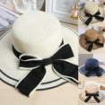 thumbnail image 6 of SPRING PARK Women Summer Beach Travel Foldable Braided Wide Brim Straw Sun Hat Cap With Bow, 6 of 8