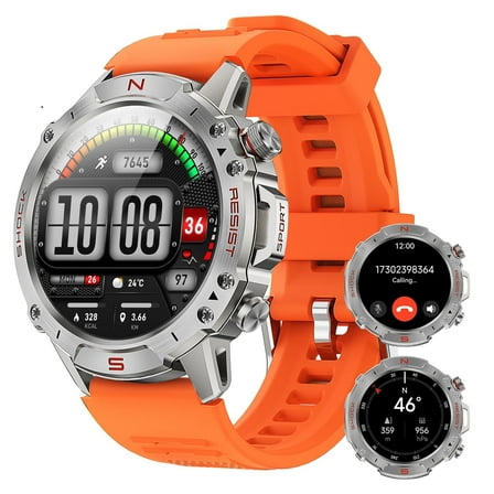 WalkerFit Smart Watch for Men, 1.43" Round AMOLED, 5ATM Waterproof, Long Battery, for iPhone Android