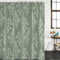 thumbnail image 2 of Dark Green Botanical Shower Curtain, Waterproof Shower Curtains for Bathroom, Pastoral Elegant Spring Floral Washable Fabric Bathtub Curtain Set Bath Decor with 12 Hooks 48"x72", 2 of 8
