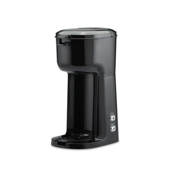 Mainstays Single Serve Coffee Maker, Black, Dual Brew, Ground Coffee or K-Cup* Compatible