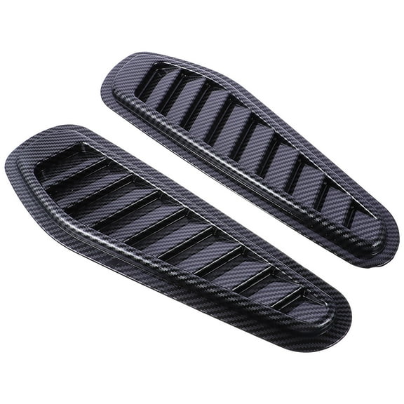 Masteelf 2pcs Simulated Car Air Vent Decor Side Vent Sticker Car Decoration (Black)