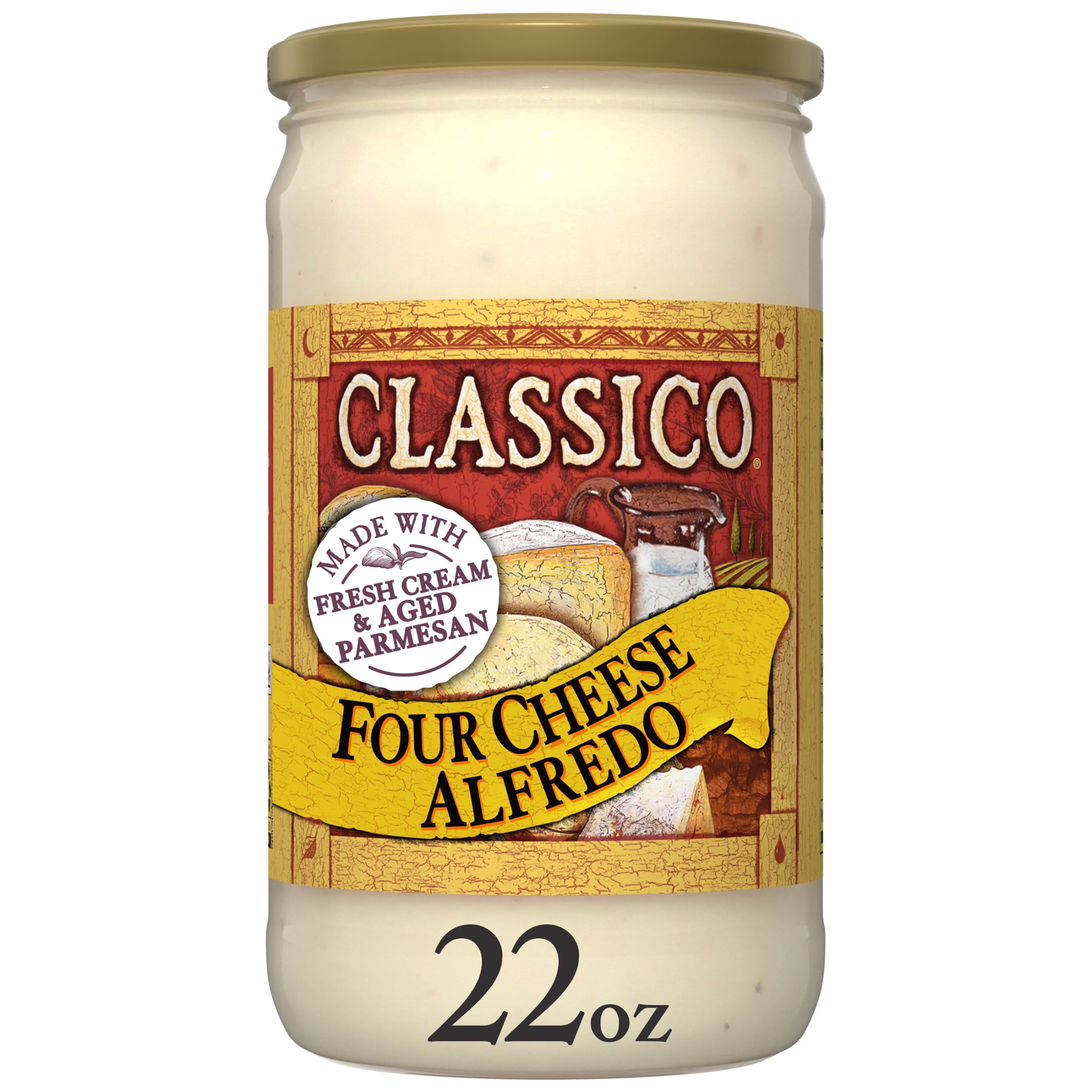 (2 pack) Classico Four Cheese Alfredo Pasta Sauce, 22 oz Jar