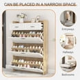 thumbnail image 5 of Miniyam Shoe Cabinet, Flip Down Freestanding Shoe Rack with Drawers, Entryway Shoe Storage Organizer, Oak, 5 of 8
