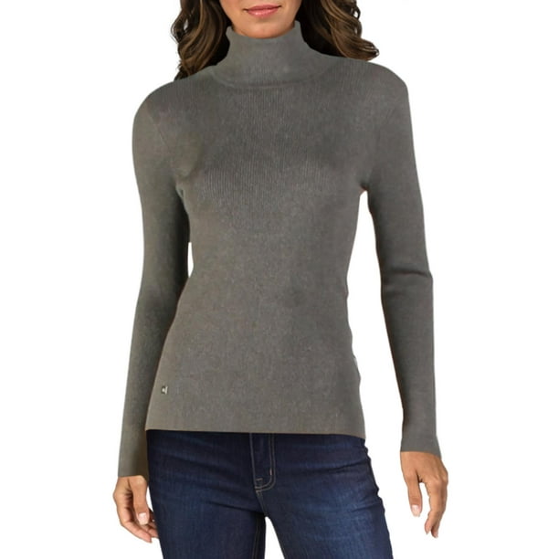 Lauren Ralph Lauren Womens Ribbed Long Sleeves Turtleneck Sweater -  