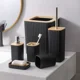thumbnail image 1 of Xiao Hua Juego de accesorios de baño - Juego de baño, juego de accesorios de baño de 6 piezas - Negro A, 1 of 3