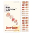 thumbnail image 1 of Tiras de uñas Heyhae, gel semicurado, degradado, dorado y primavera, 28 unidades, 1 of 6