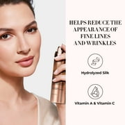 LUMINESS Silk Airbrush Spray Foundation & Buffing Brush Kit – Full Coverage Foundation & Dual-Sided Buffing Brush - Buildable Coverage, Anti-Aging Formula Hydrates & Moisturizes (Shade - Rich Dark)