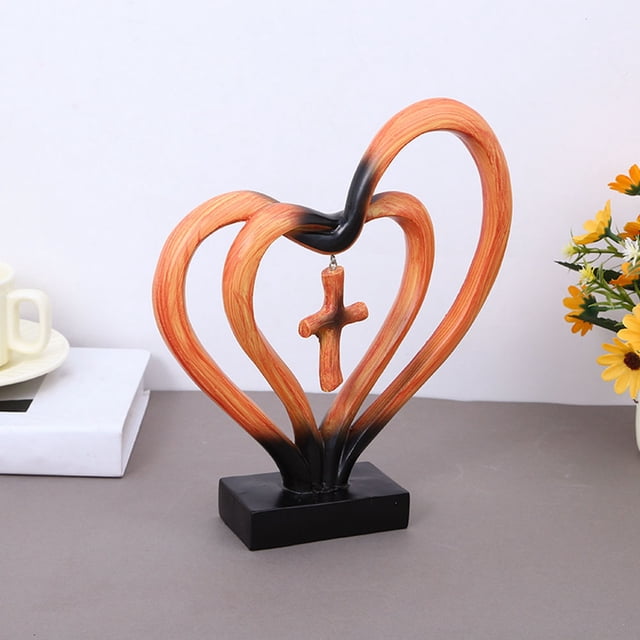 unbranded Escultura De Resina Color Marrón Claro Para Romántica En Bodas Y Hogar